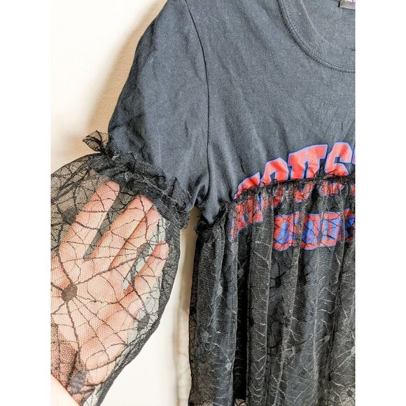 PrettyLittleThing Mesh Houston Academy Tunic Blouse Small - Picture 4 of 7